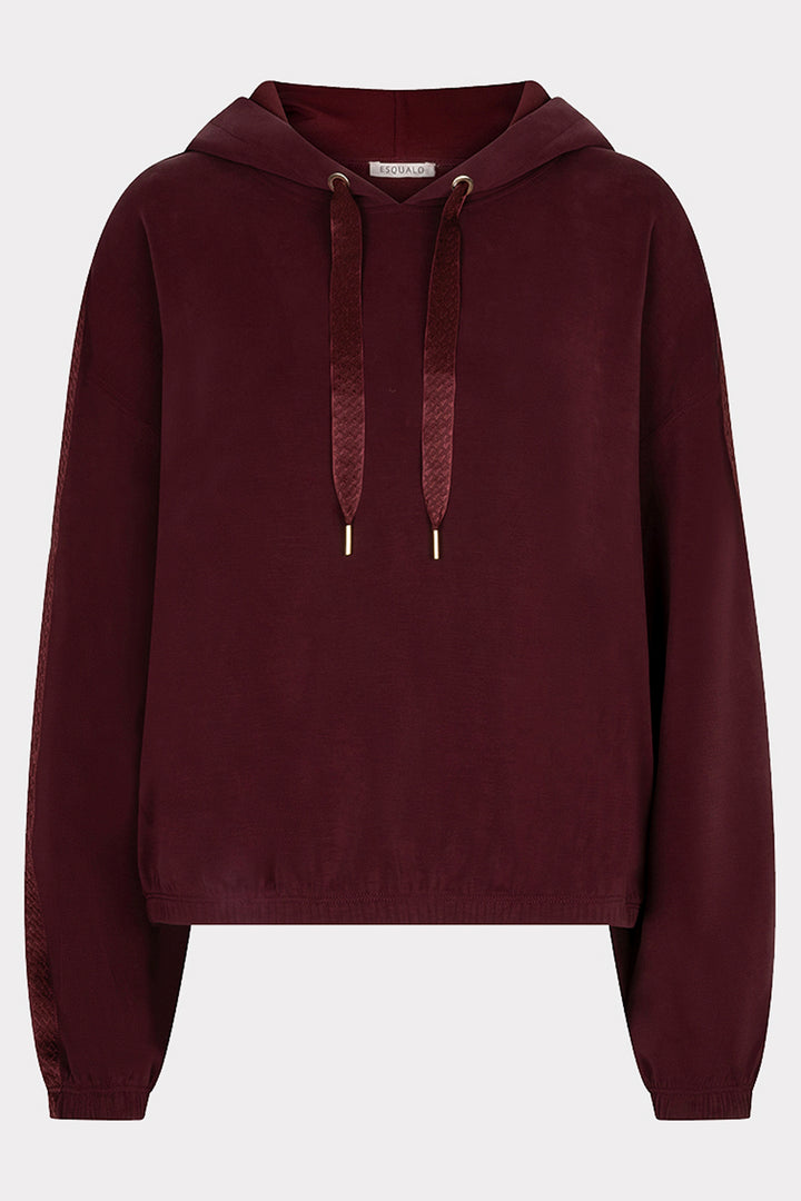Esqualo 05509 Merlot Sport Luxe Hooded Jumper at Experience Boutique