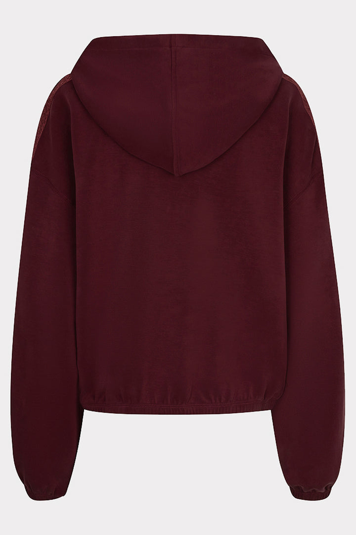 Esqualo 05509 Merlot Sport Luxe Hooded Jumper at Experience Boutique