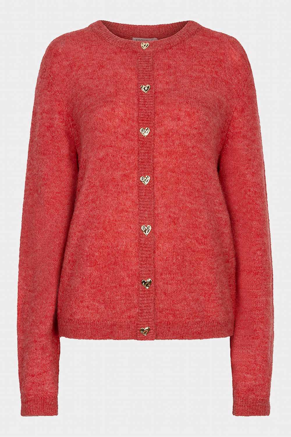 Esqualo 07510 Raspberry Heart Button Knitted Jumper at Experience Boutique