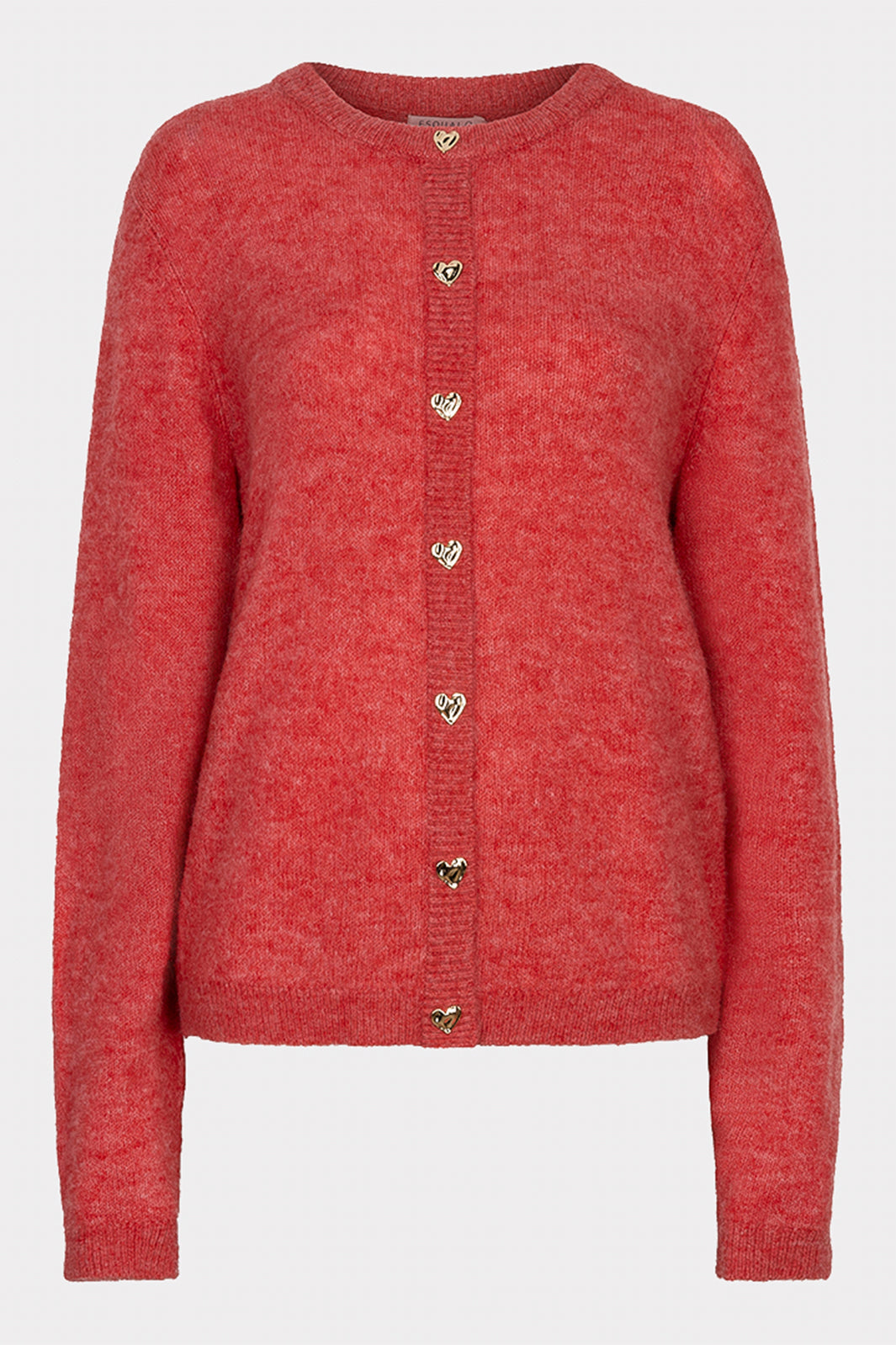 Esqualo 07510 Raspberry Heart Button Knitted Jumper at Experience Boutique