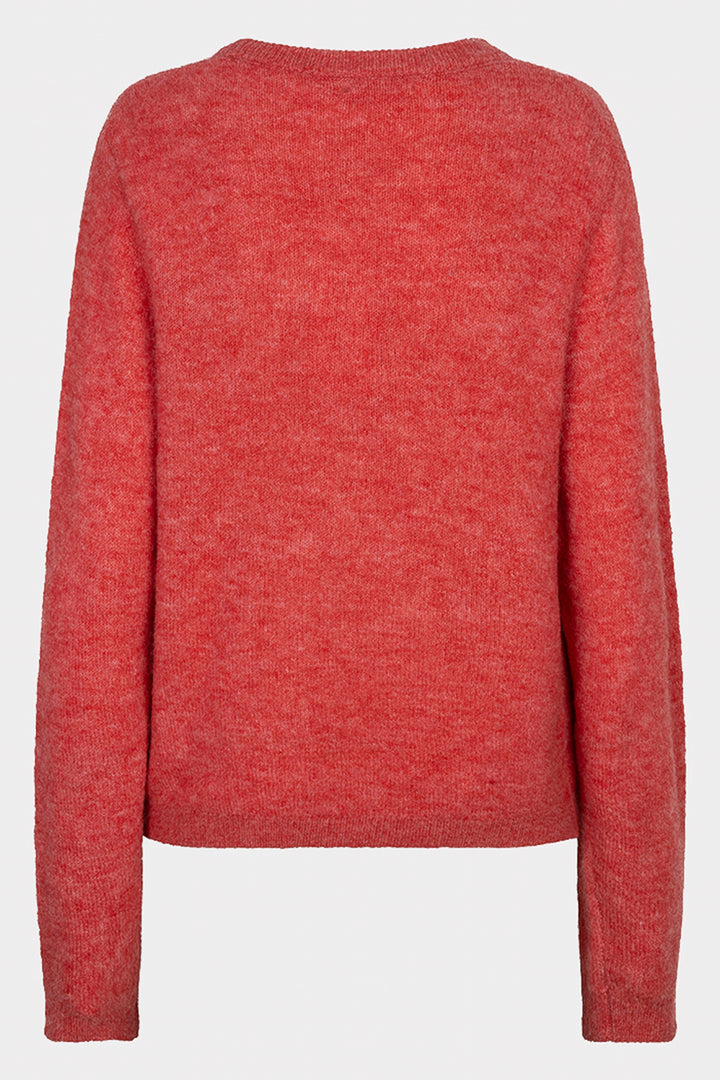 Esqualo 07510 Raspberry Heart Button Knitted Jumper at Experience Boutique