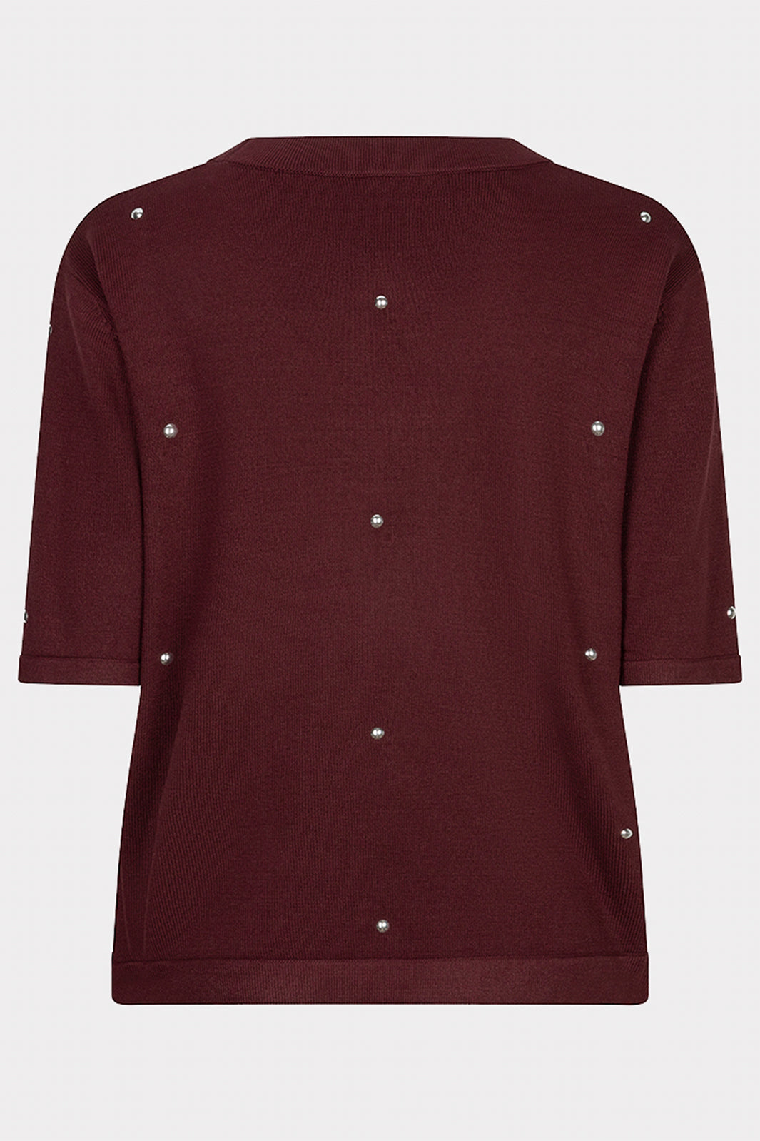 Esqualo 07516 Merlot Stud Detail Knitted Top at Experience Boutique