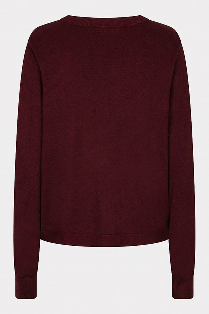 Esqualo 07545 Merlot Red Button Detail Jumper, back