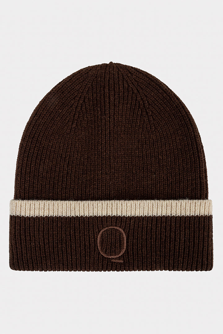 Esqualo 07551 Cacao Brown &amp; Cream Knitted Hat, packshot
