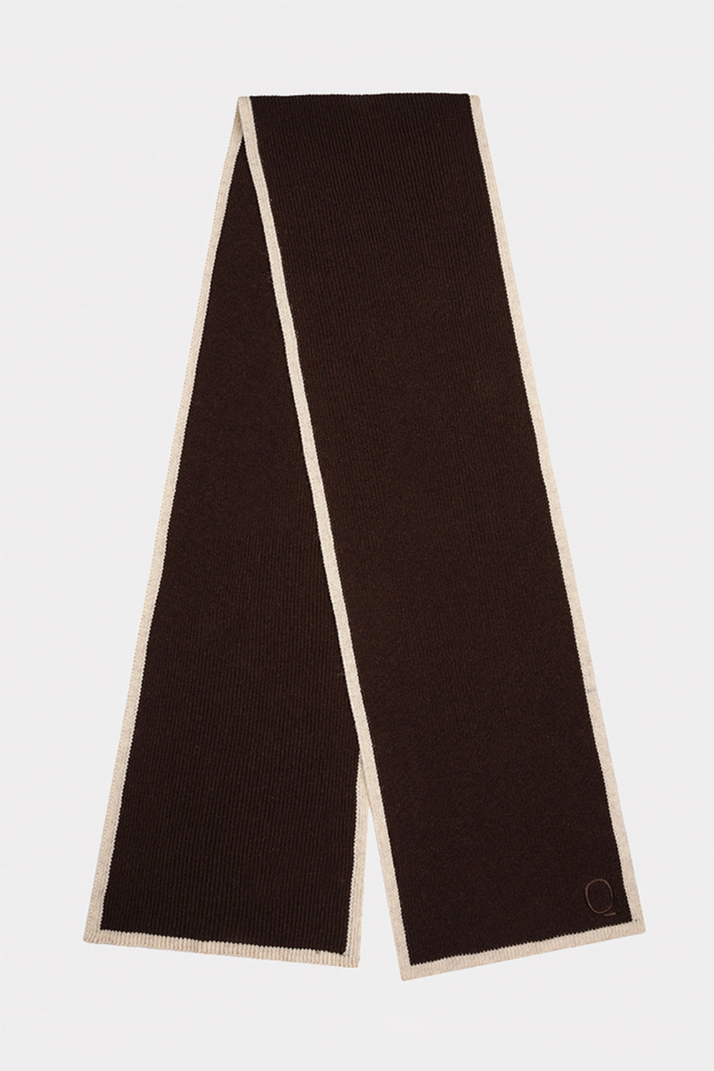 Esqualo 07552 Cacao Brown & Cream Knitted Scarf, packshot