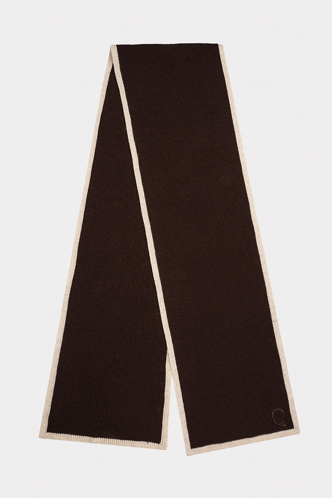Esqualo 07552 Cacao Brown &amp; Cream Knitted Scarf, packshot