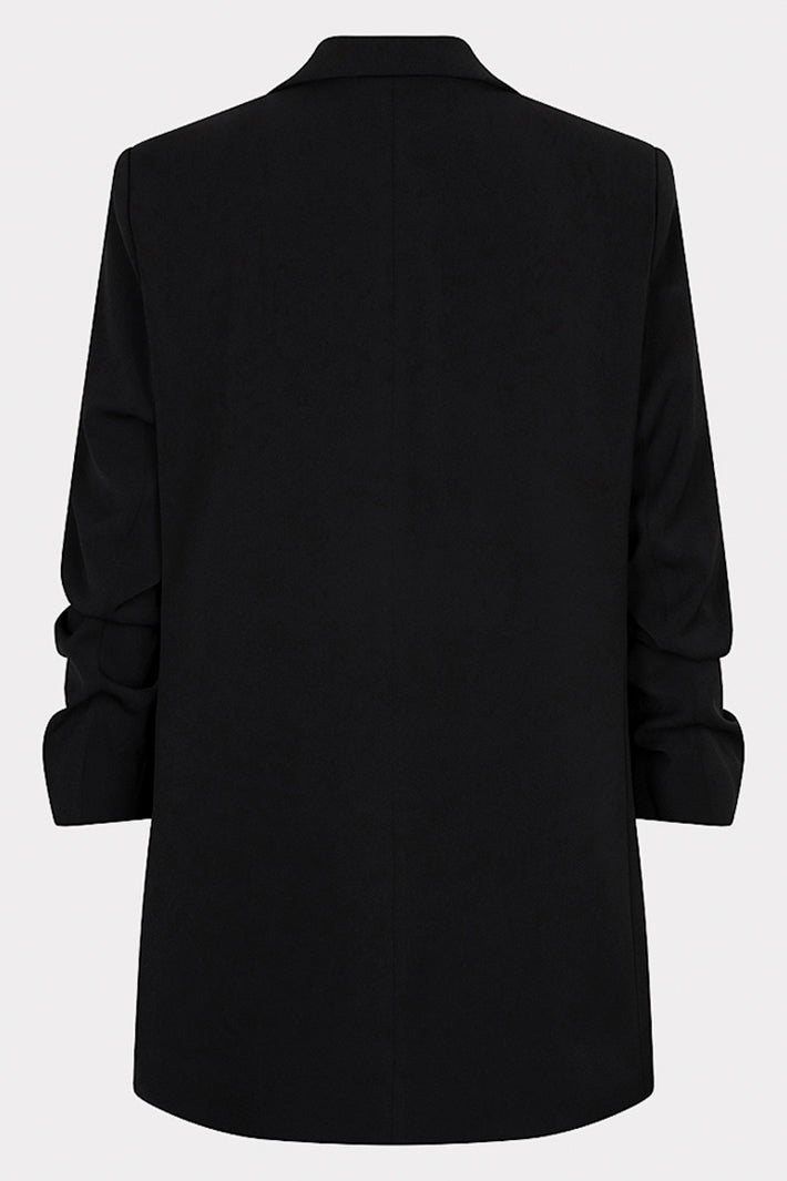 Esqualo 10501 Black Ruched Sleeve Blazer at Experience Boutique