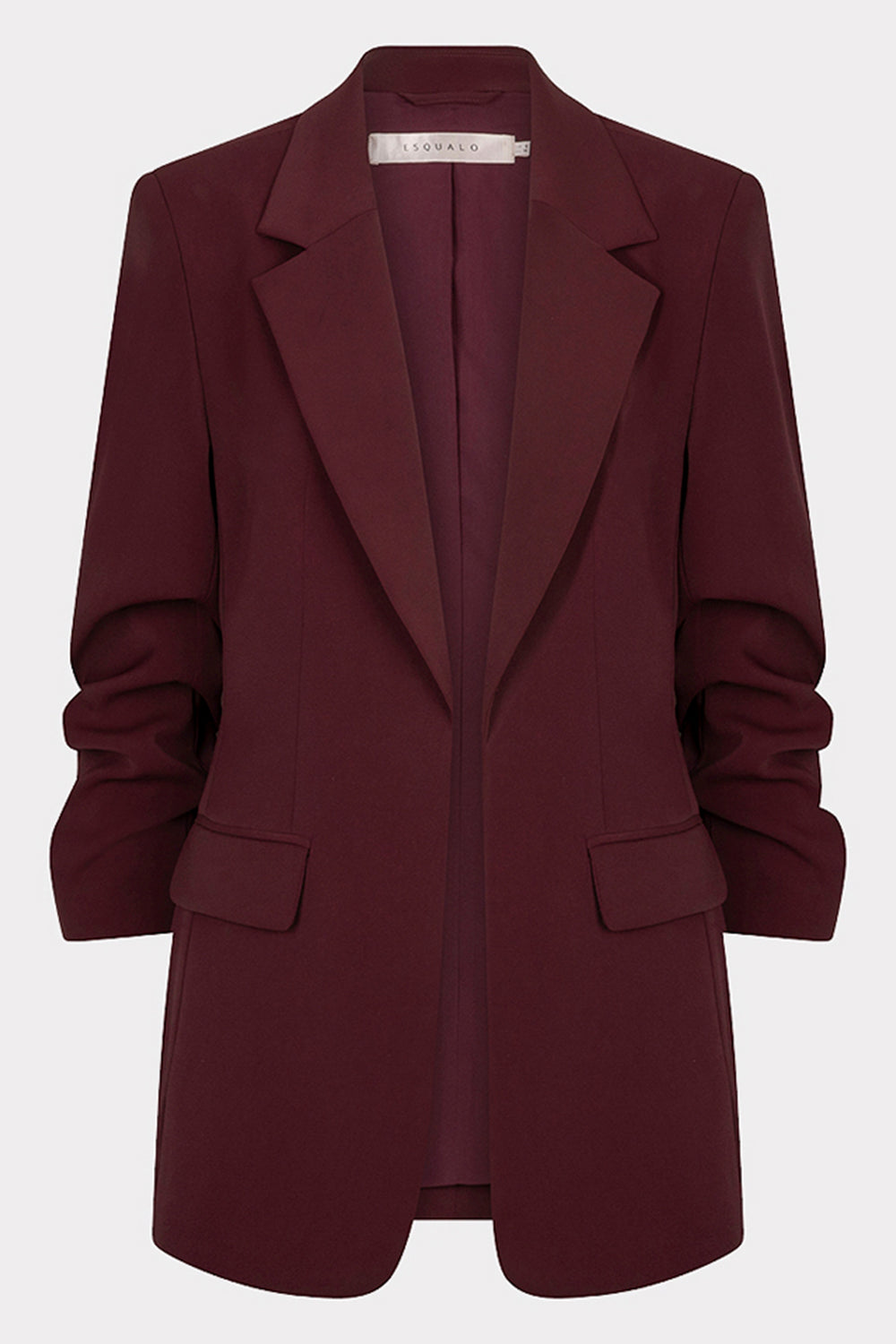 Esqualo 10501 Merlot Ruched Sleeve Blazer at Experience Boutique