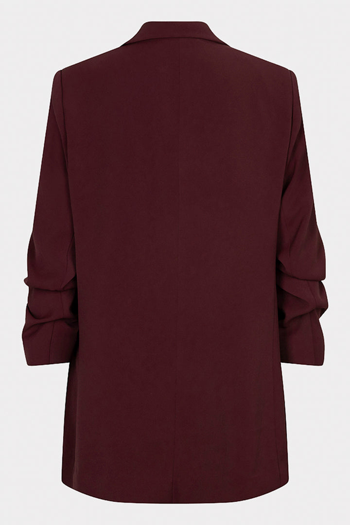 Esqualo 10501 Merlot Ruched Sleeve Blazer at Experience Boutique