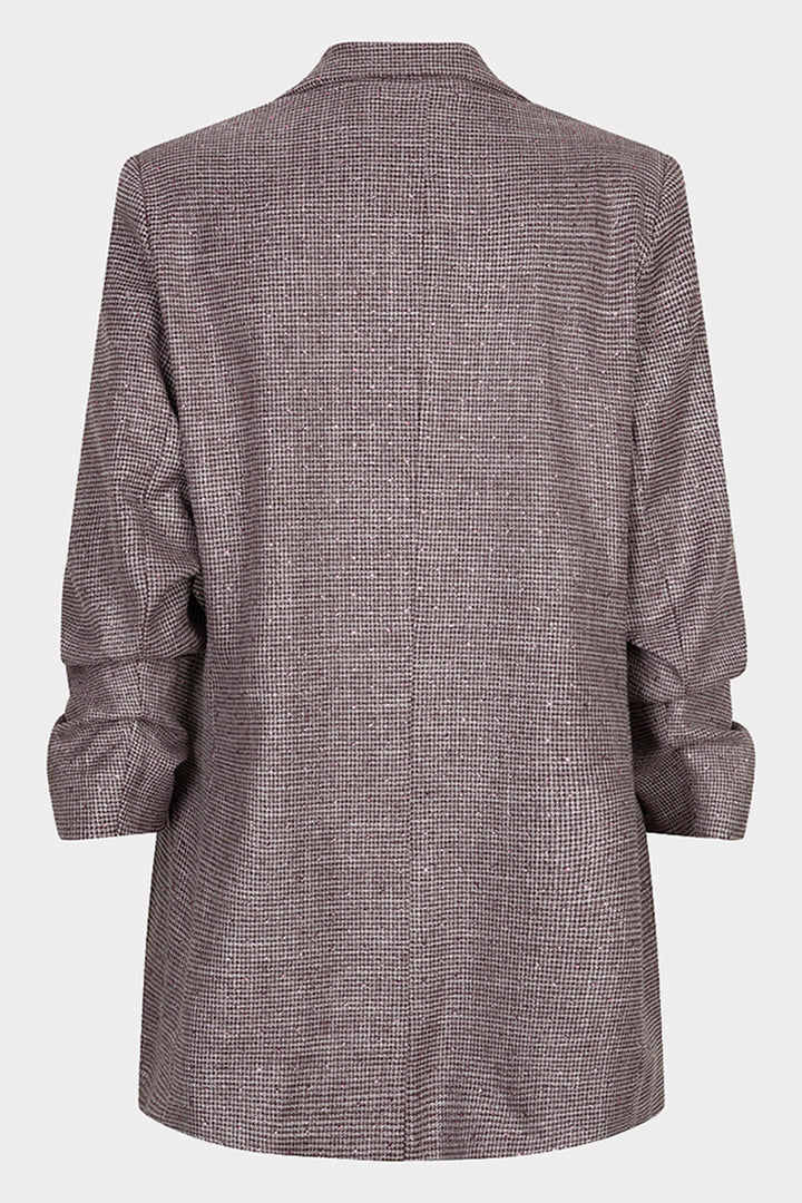 Esqualo 10524 Merlot Houndstooth Pink Diamond Blazer at Experience Boutique