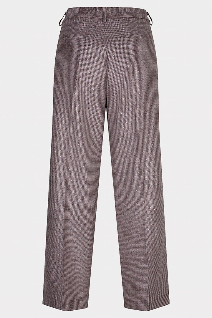 Esqualo 10525 Merlot Houndstooth Trousers at Experience Boutique