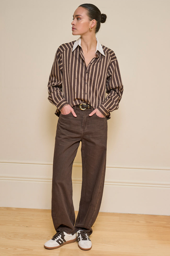 Esqualo 12513 Cacao Brown Jeans at Experience Boutique