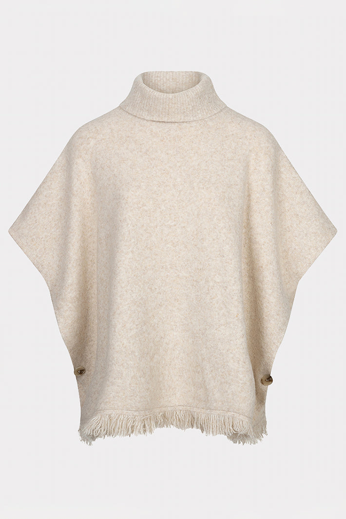 Esqualo 18506 Bisau Cream Rollneck Poncho Jumper at Experience Boutique