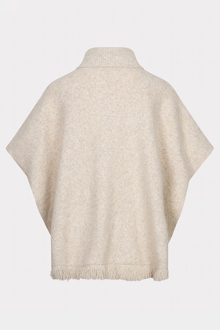Esqualo 18506 Bisau Cream Rollneck Poncho Jumper at Experience Boutique