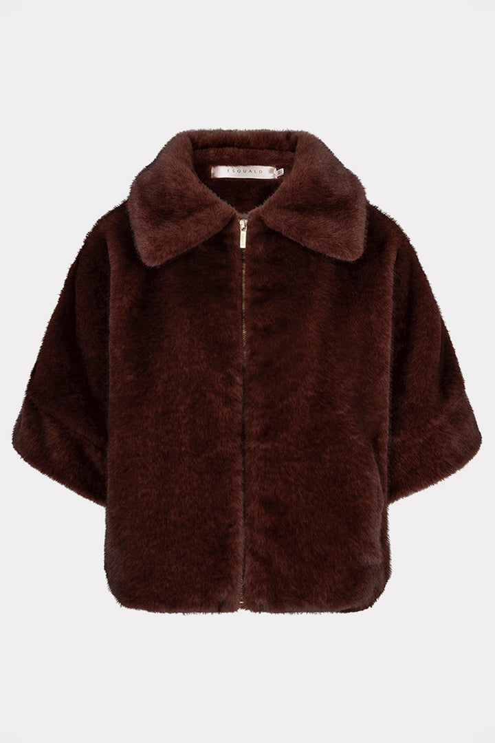 Esqualo 37500 Merlot Mink Faux Fur Coat at Experience Boutique
