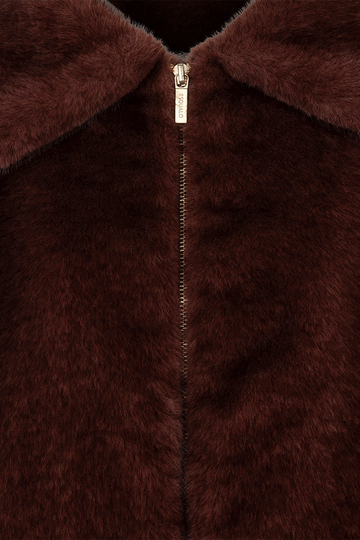 Esqualo 37500 Merlot Mink Faux Fur Coat at Experience Boutique