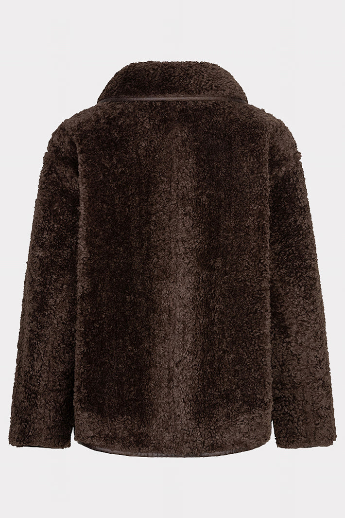 Esqualo 37509 Cacao Reversible Teddy Coat at Experience Boutique