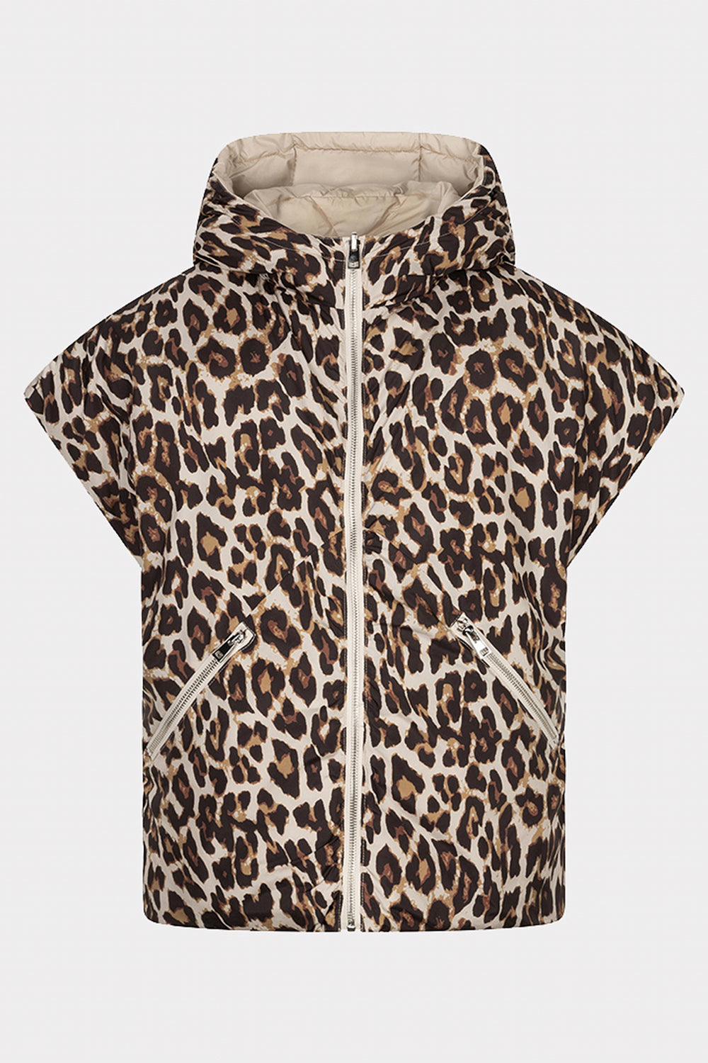 Esqualo 37511 Reversible Leopard Print Gilet at Experience Boutique