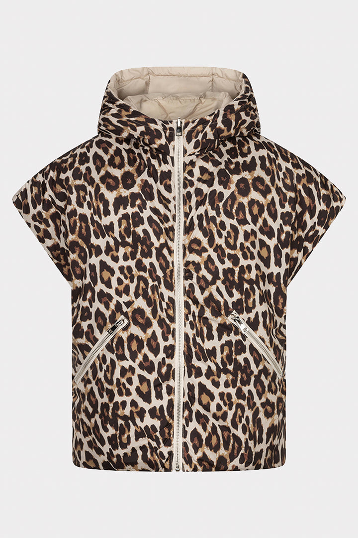 Esqualo 37511 Reversible Leopard Print Gilet at Experience Boutique