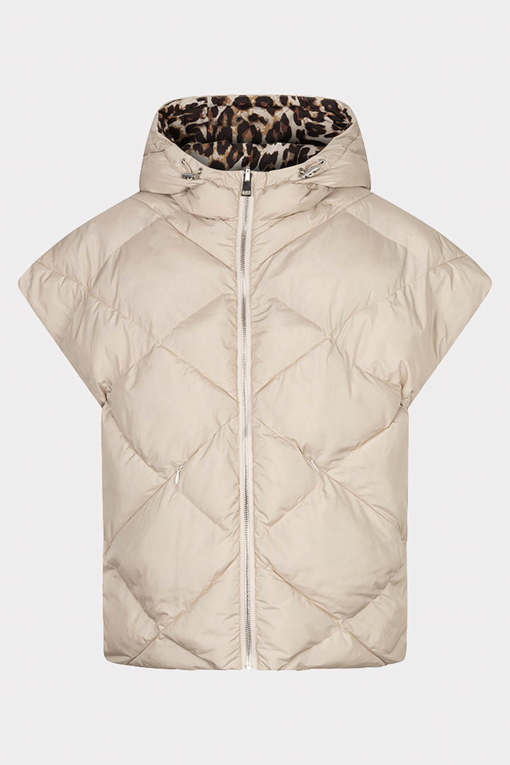 Esqualo 37511 Reversible Leopard Print Gilet at Experience Boutique