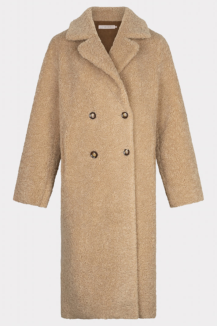 Esqualo 37517 Sand Longline Teddy Coat at Experience Boutique