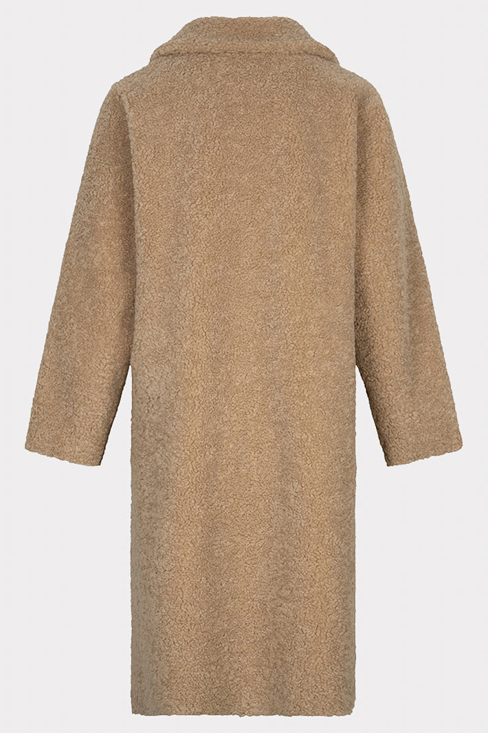 Esqualo 37517 Sand Longline Teddy Coat at Experience Boutique