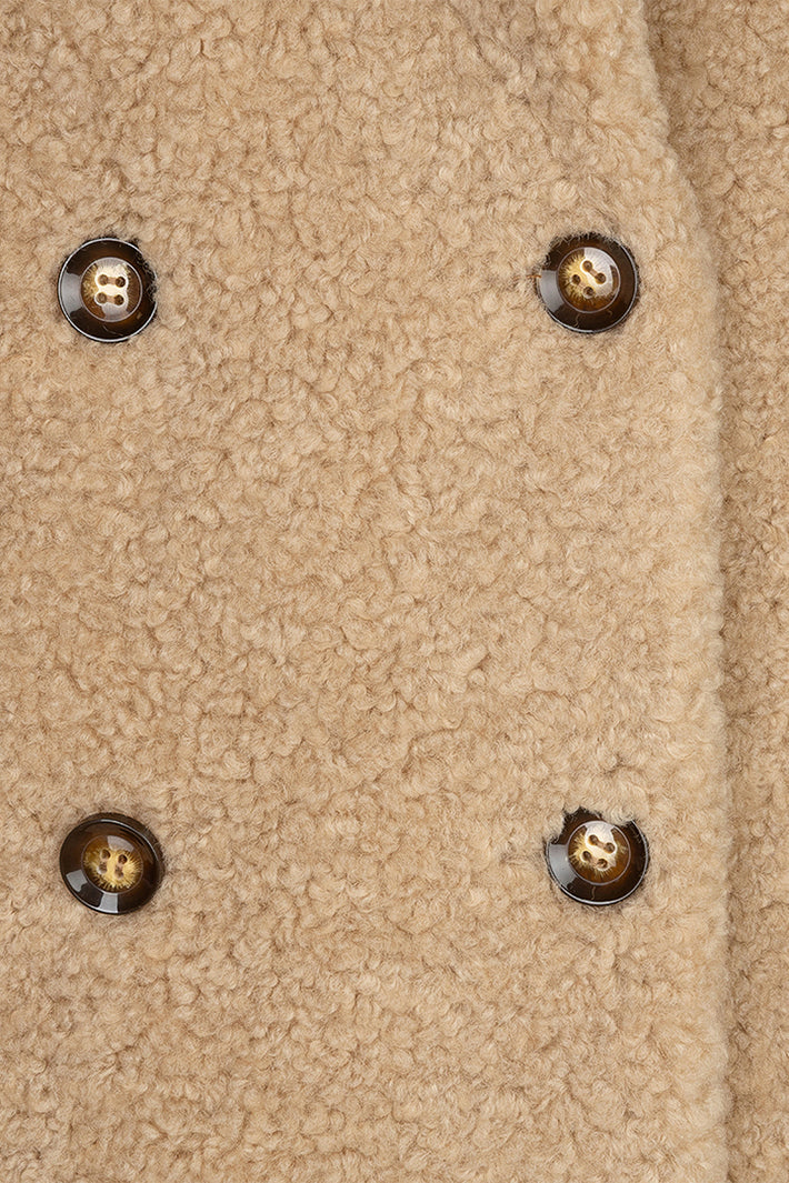 Esqualo 37517 Sand Longline Teddy Coat at Experience Boutique