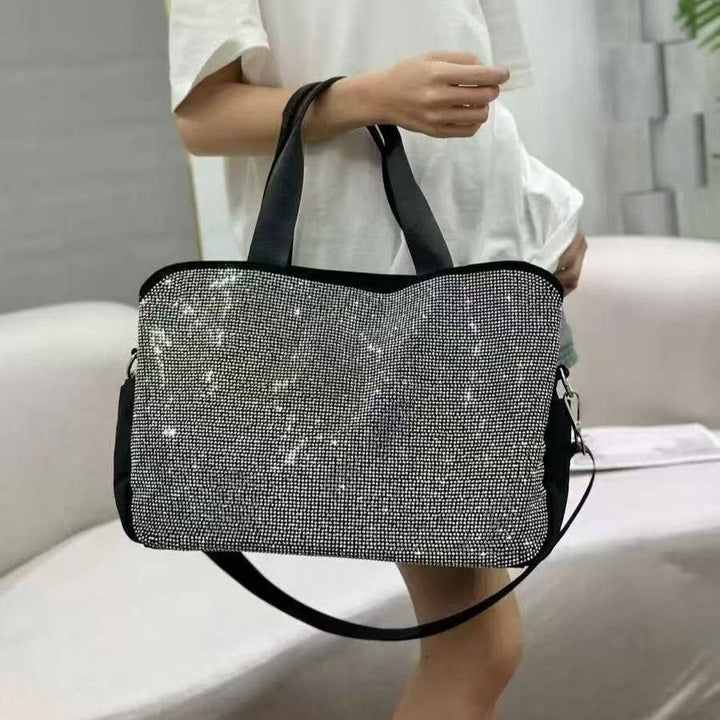Silver Diamond Shimmer Tote Bag