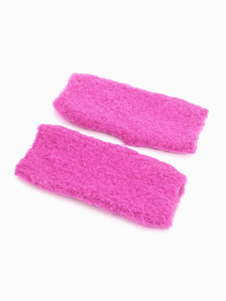 Bubblegum Pink Textured Wrist Warmers