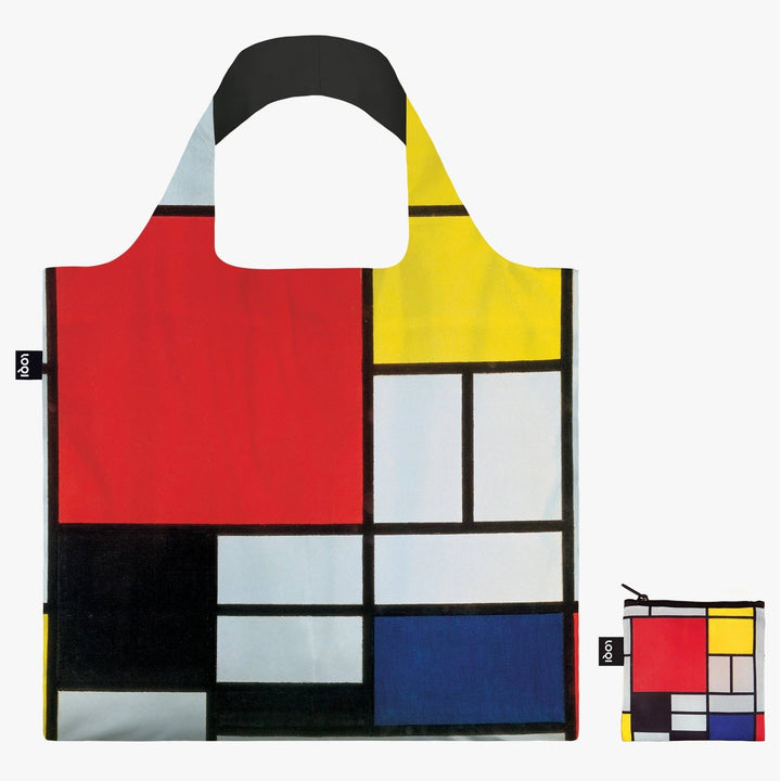 Loqi Piet Mondrian Composition Folding Recycled Tote Bag