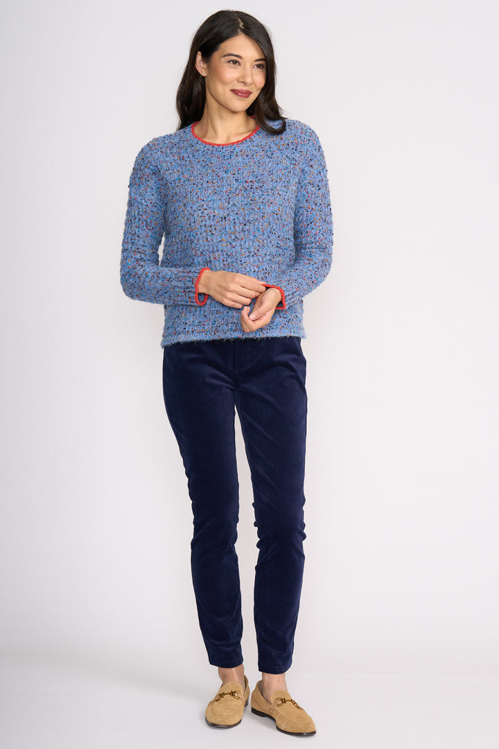 Foil FO6854 Of Your Own Accord Mallard Navy Velvet Trousers at Experience Boutique