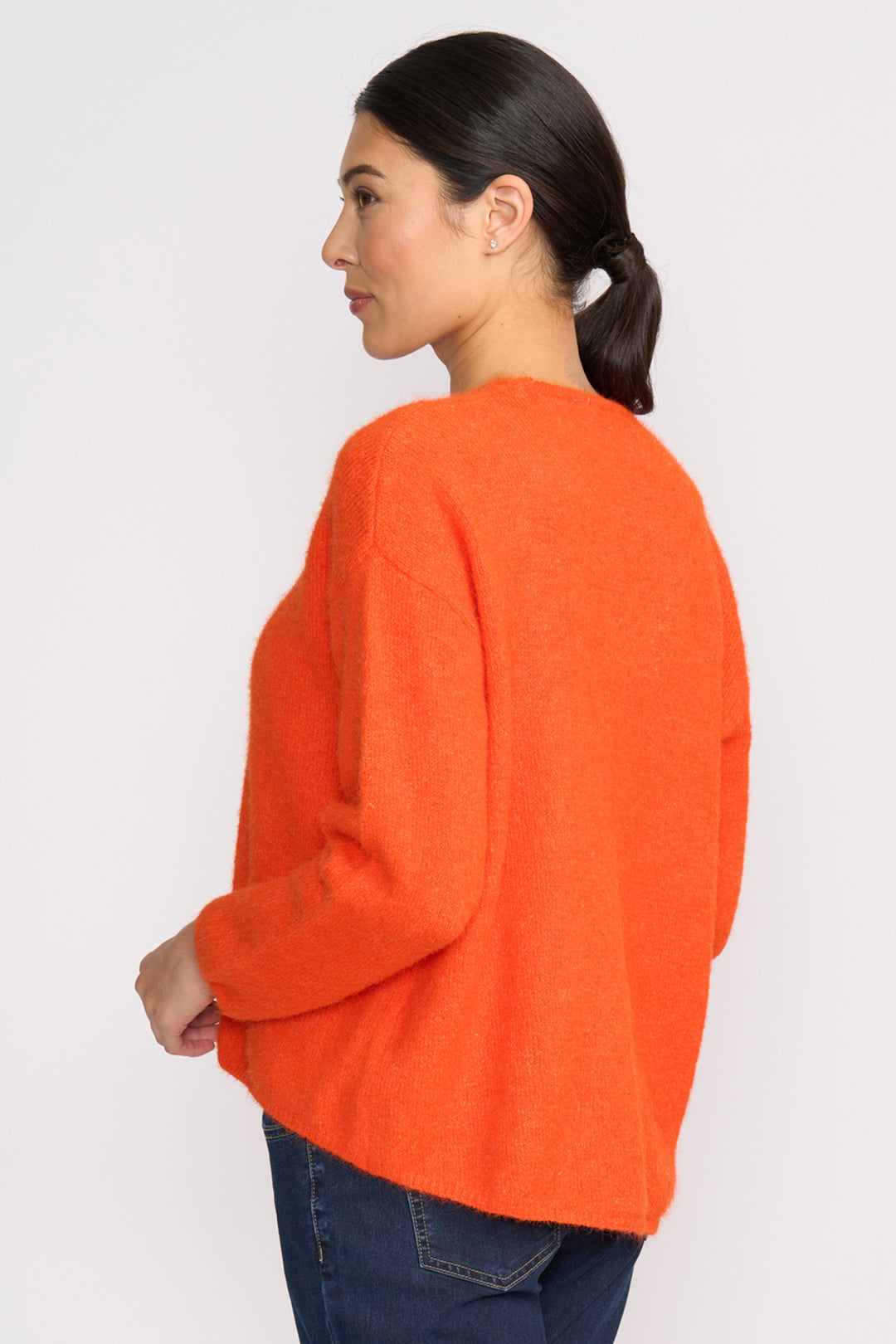 Foil FO8075 Electric Orange V-Neck Jumper at Experience Boutique