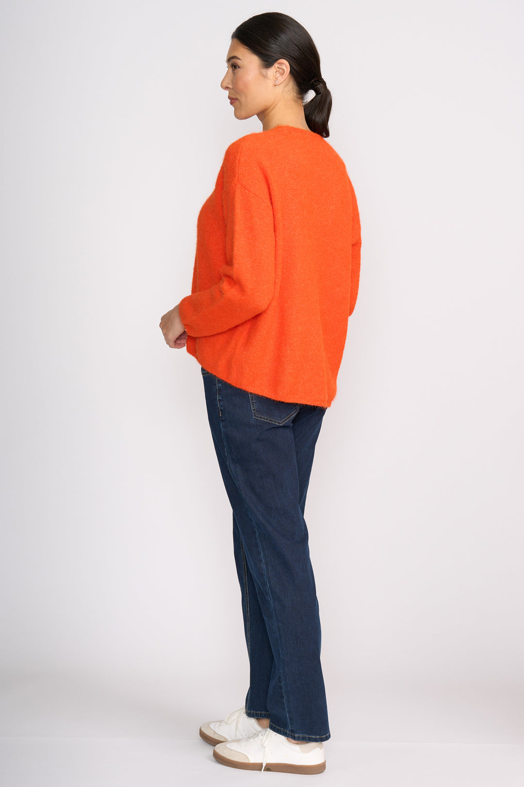 Foil FO8075 Electric Orange V-Neck Jumper at Experience Boutique
