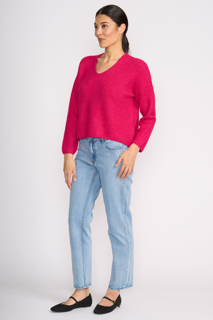 Foil FO8075 Hot Pink V-Neck Jumper at Experience Boutique