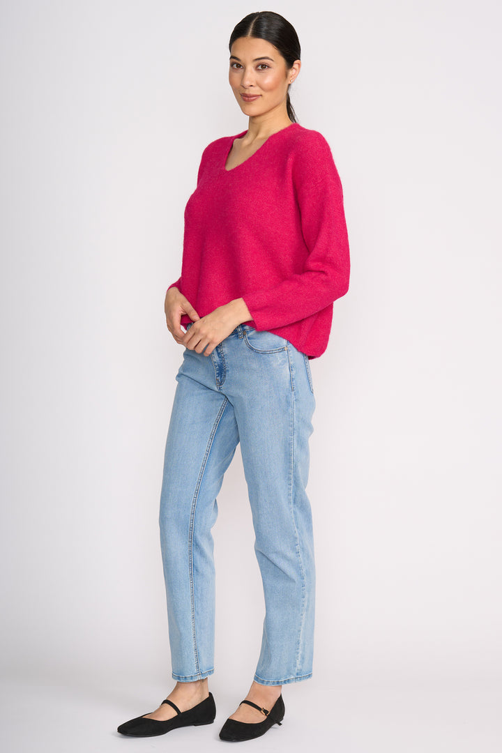 Foil FO8075 Hot Pink V-Neck Jumper at Experience Boutique