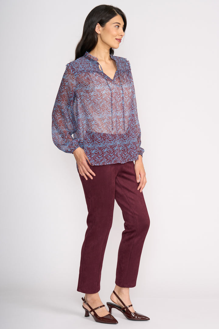 Foil FO8393 Looking Suede Black Cherry Trousers at Experience Boutique