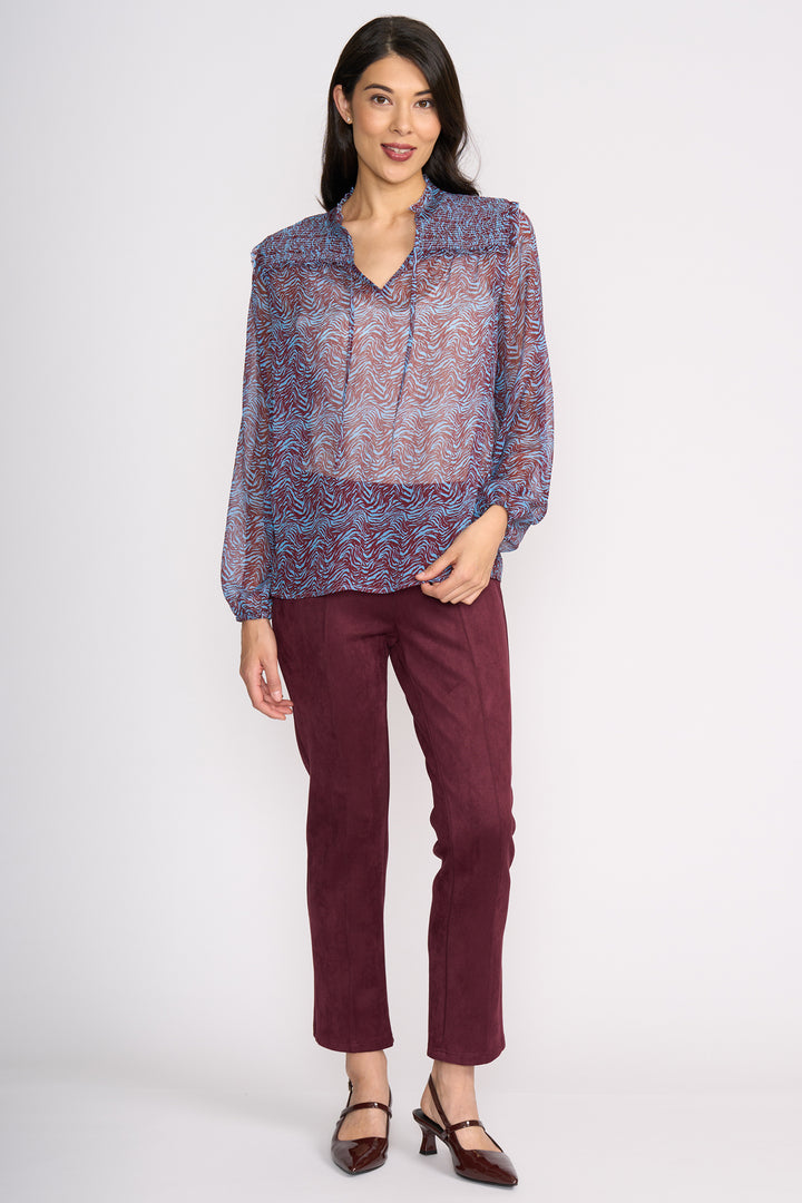 Foil FO8393 Looking Suede Black Cherry Trousers at Experience Boutique