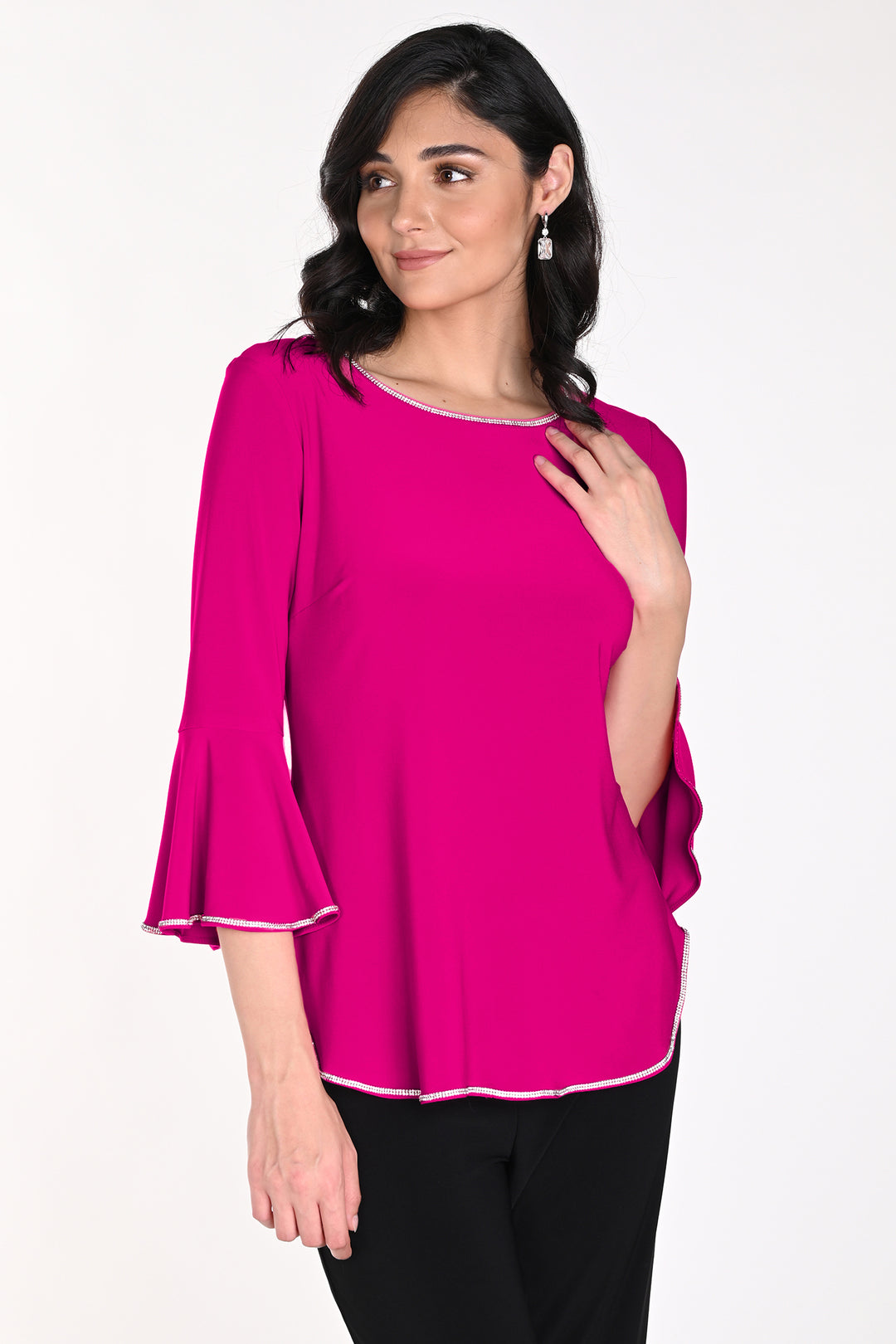 Frank Lyman 198008 Hot Pink Jersey Top - Experience Boutique