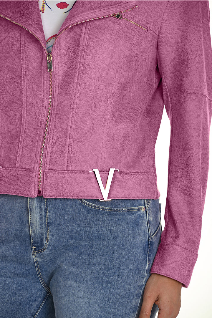 Frank Lyman 256750U Fuchsia Pink Biker Style Jacket - Experience Boutique