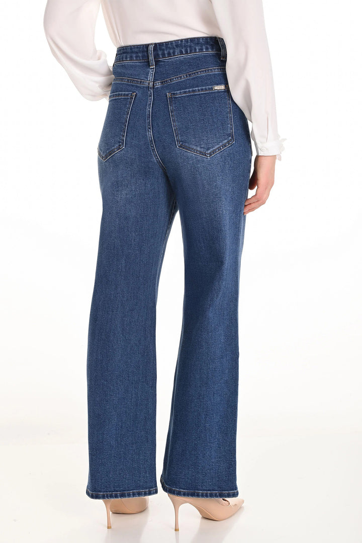 Frank Lyman Diamante Detail Wide Leg Jeans 253866 - Experience Boutique