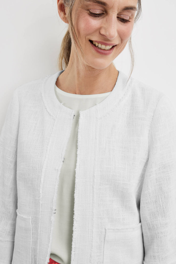 Gerry Weber 130040 White Lightweight Woven Jacket - Experience Boutique