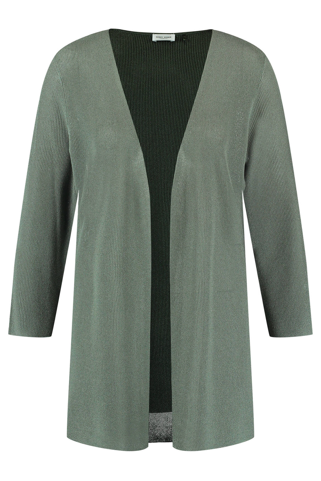 Gerry Weber 130053 Silver Shimmer Khaki Green Cardigan - Experience Boutique