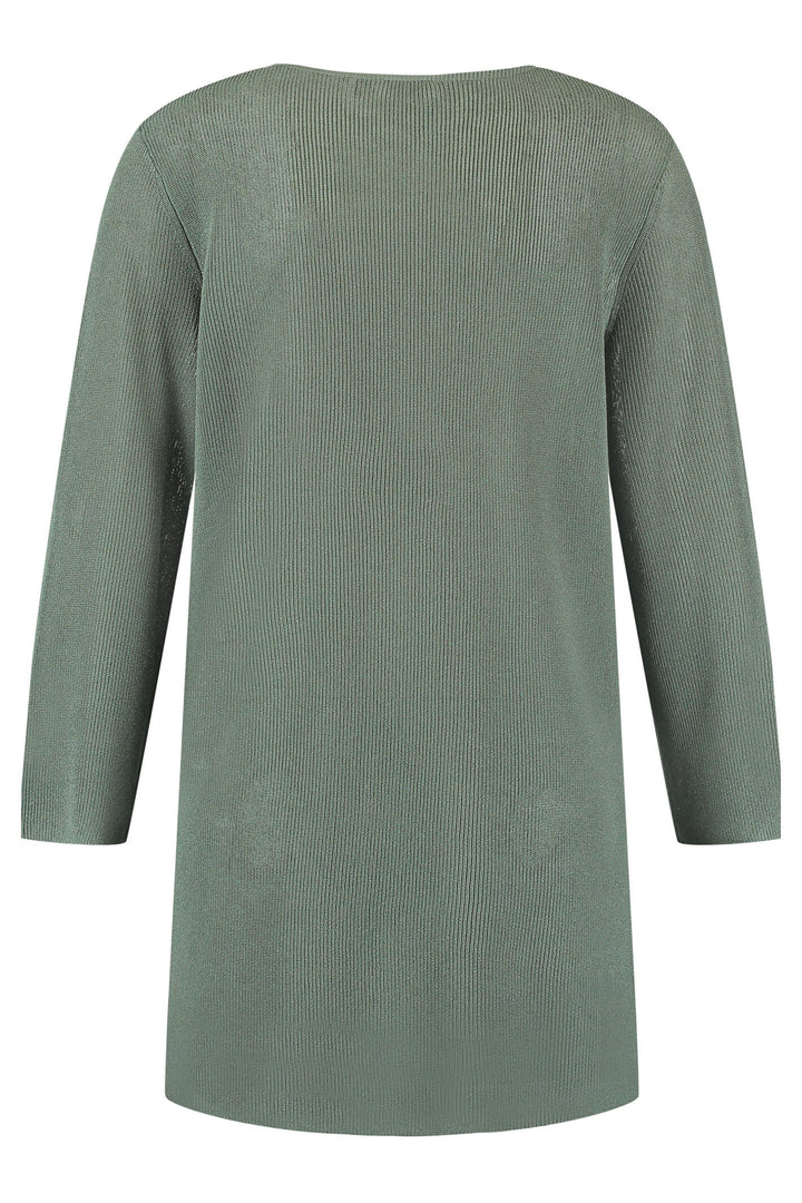 Gerry Weber 130053 Silver Shimmer Khaki Green Cardigan - Experience Boutique