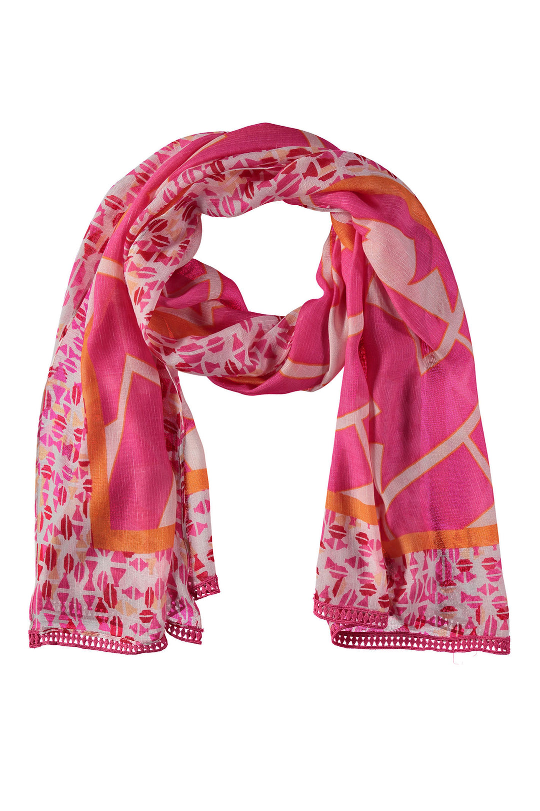 Gerry Weber 201024 Pink Geometric Print Scarf - Experience Boutique