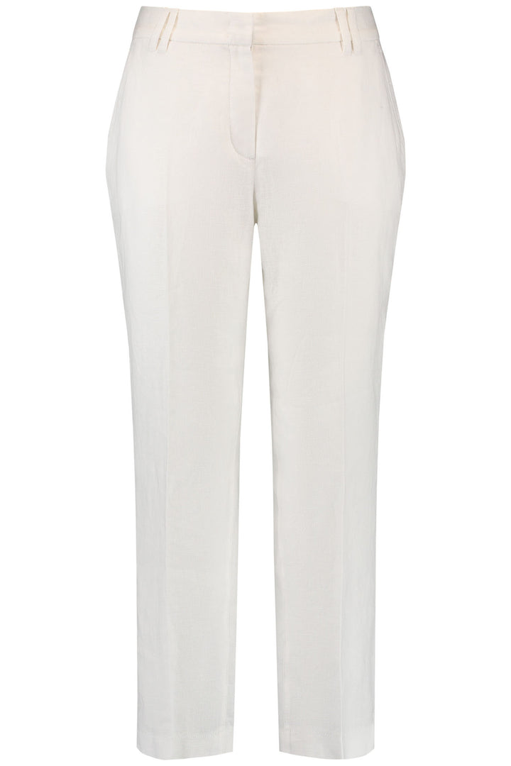 Gerry Weber 222057 White Linen Trousers - Experience Boutique