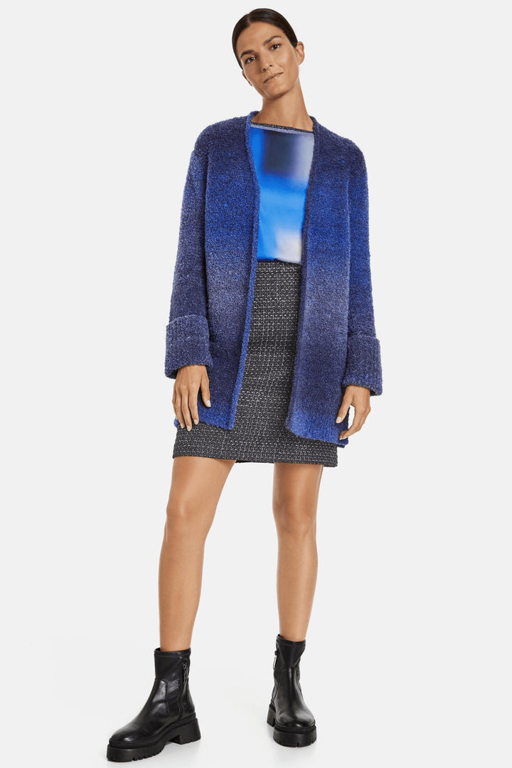 Gerry Weber 230032 Royal Blue Colour Fade Coatigan Cardigan - Experience Boutique
