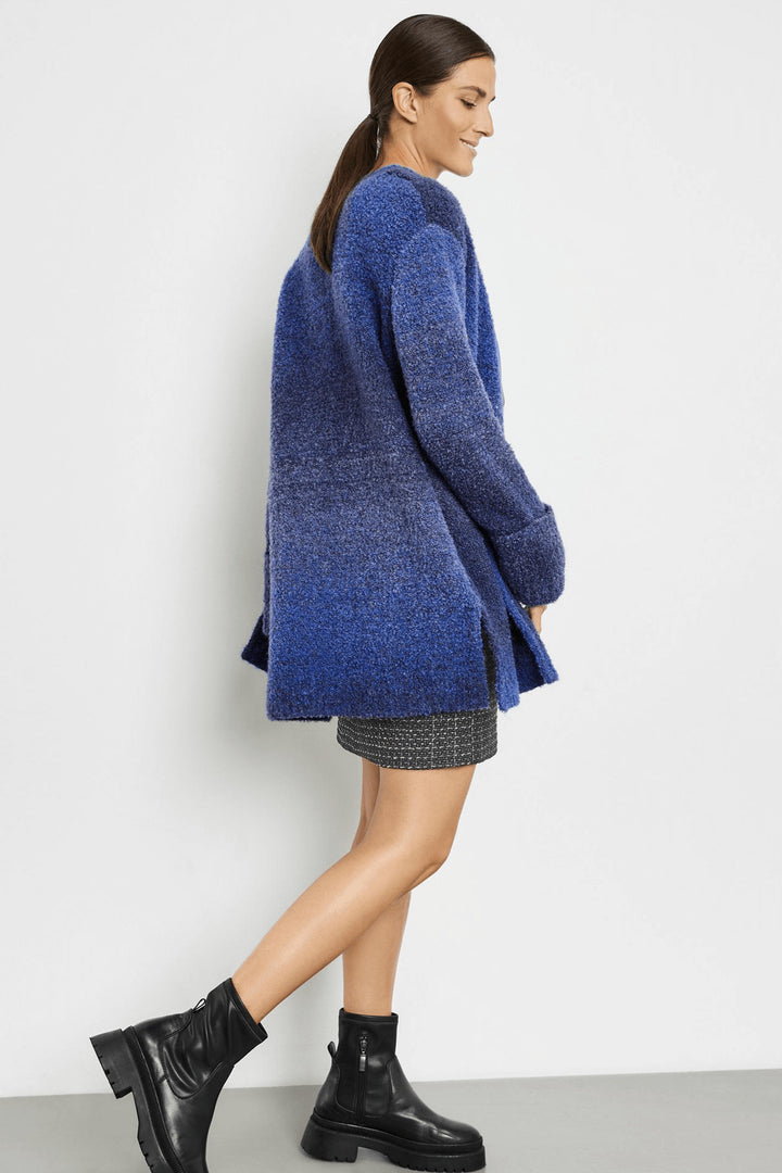 Gerry Weber 230032 Royal Blue Colour Fade Coatigan Cardigan - Experience Boutique
