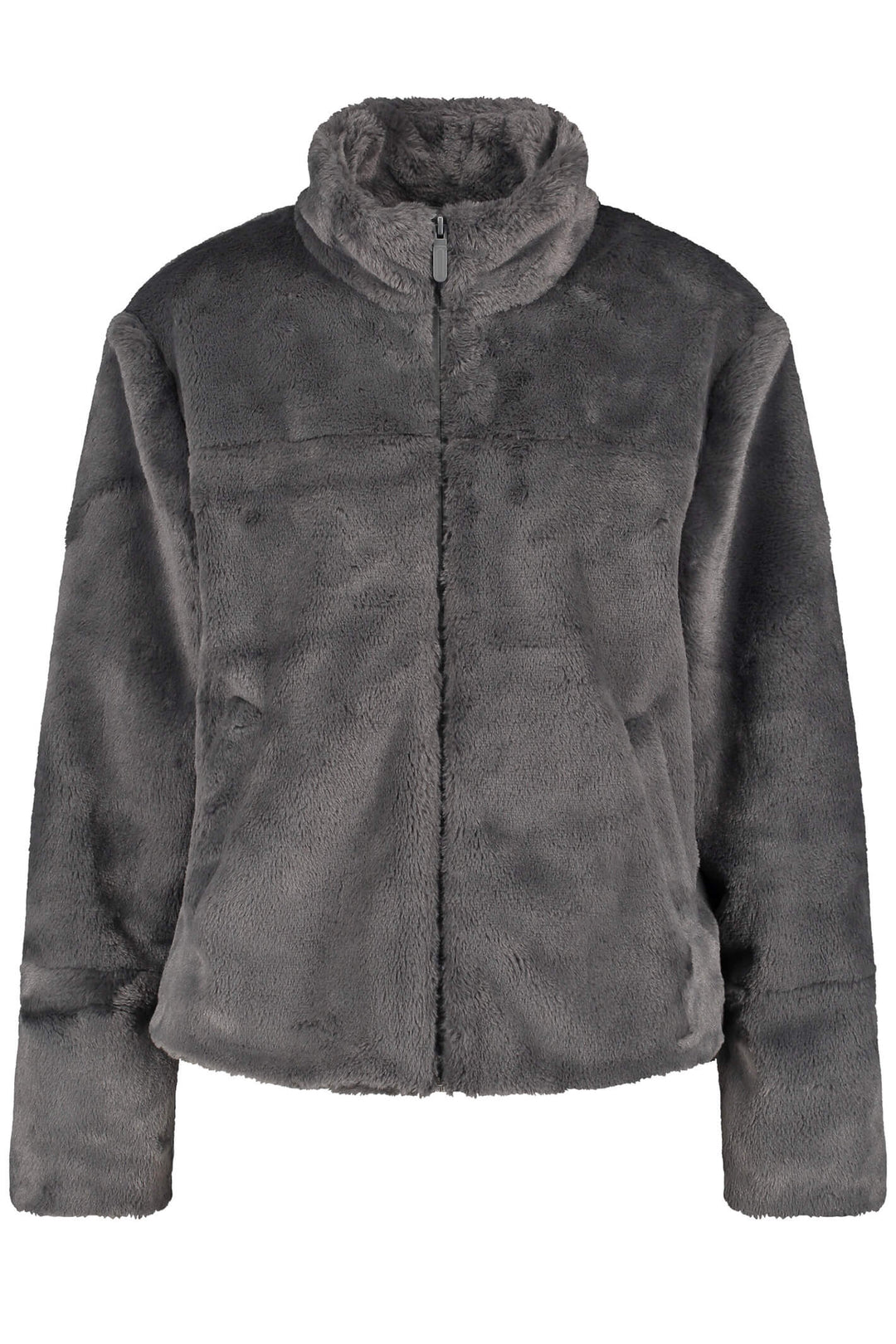 Gerry Weber 230035 Graphite Grey Teddy Zip Front Jacket - Experience Boutique