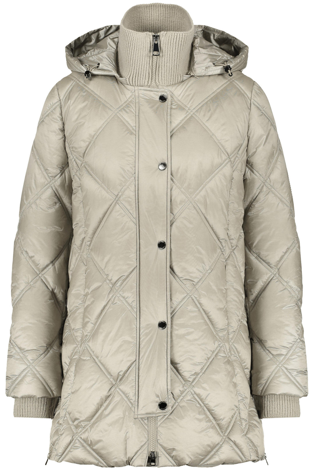 Gerry Weber 250221 Ivory Longline Padded Coat - Experience Boutique