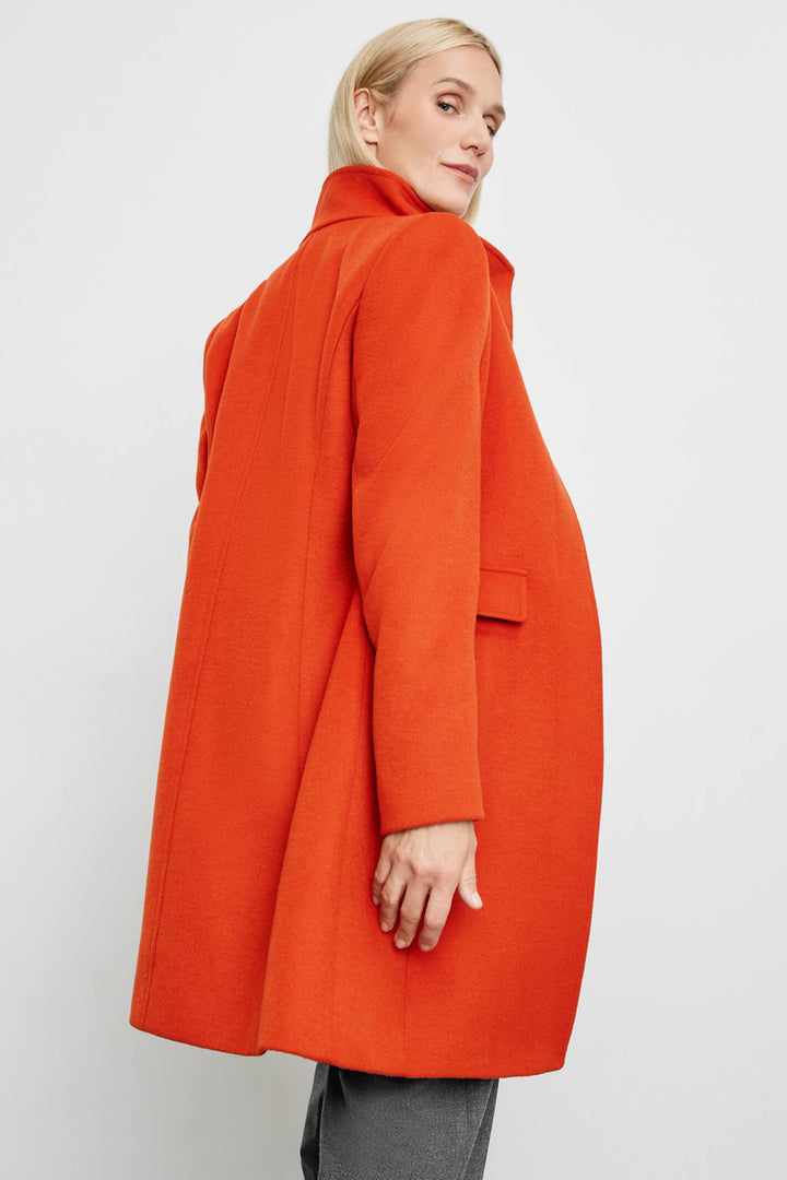 Gerry Weber 250235 Red Wool Mix High Neck Coat - Experience Boutique